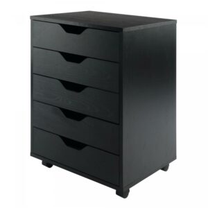 Winsome Halifax 5-Drawer Mobile Cabinet 20519, Black Finish