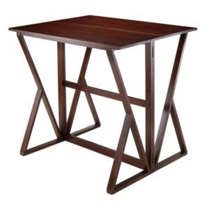 Winsome Harrington Drop Leaf High Table, Walnut Finish