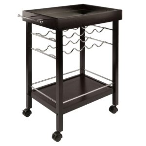 Winsome Wood Johnnie 10-Bottle Bar Cart, Espresso Finish
