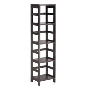 Winsome Leo 4-Section Narrow Open Shelf, Espresso Finish