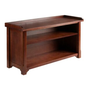 Winsome Wood Milan 2-Shelf Storage Bench, Walnut Finish
