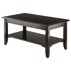 Winsome Nolan Coffee Table with Shelf, Cappuccino Finish