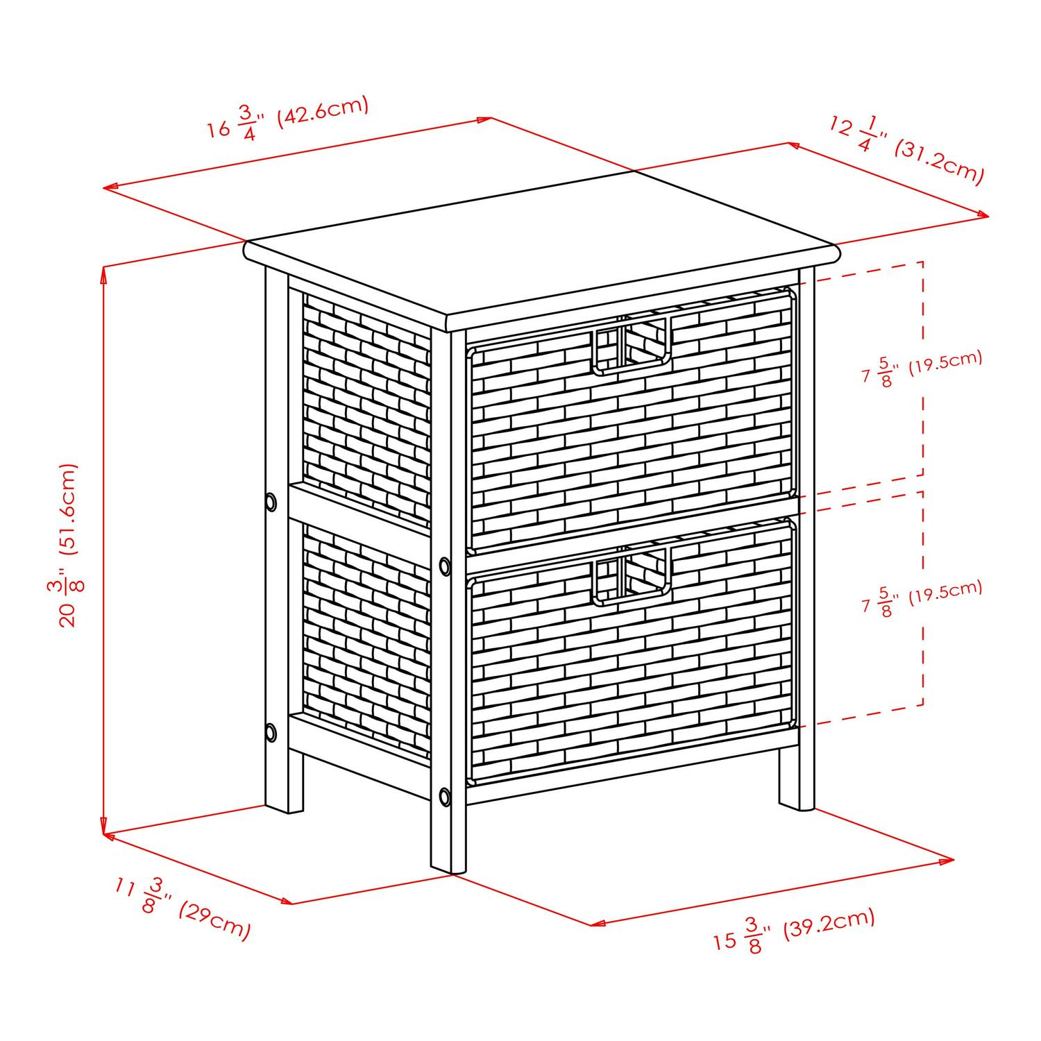 Winsome Omaha Storage Rack, 2 Chocolate Baskets, Black Finish - Image 2