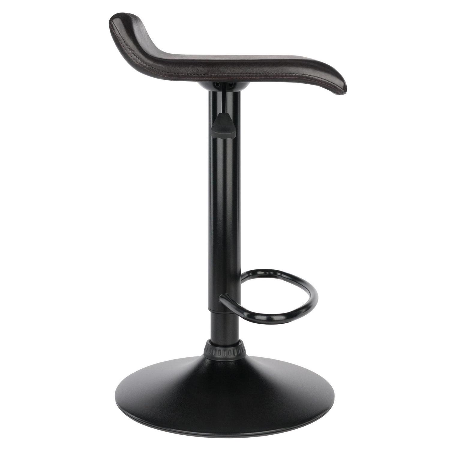 Winsome Wood Paris 2-Pc Adjustable Swivel Stool Set, Black & Espresso Finish - Image 4