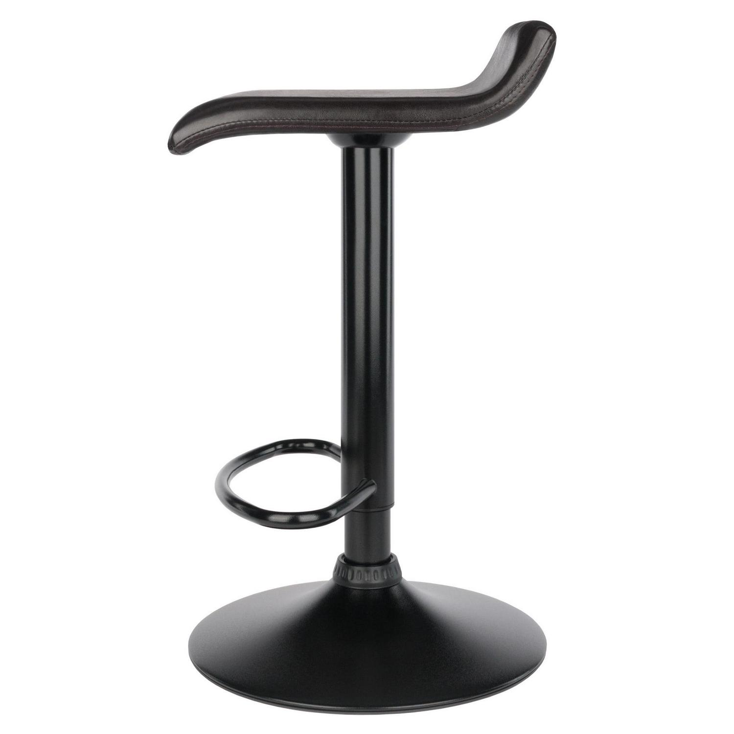 Winsome Wood Paris 2-Pc Adjustable Swivel Stool Set, Black & Espresso Finish - Image 5