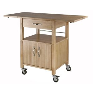 Winsome Wood Rachael Drop Leaf Utility Kitchen Cart, Natural Finish