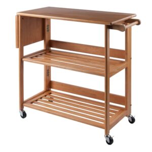 Winsome Wood Radley Foldable Kitchen Utility Cart, Light Oak Finish