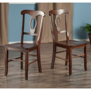 Winsome Renaissance 2-Piece Keyhole-Back Dining Chair Set, Walnut Finish