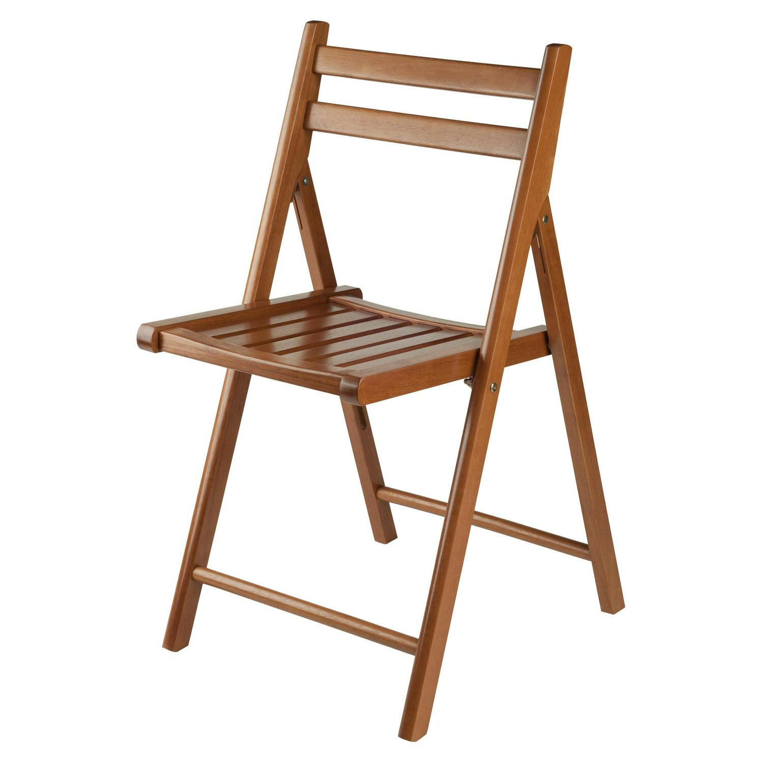 Winsome Robin 4-PC Folding Chair Set, Teak Finish - Image 6