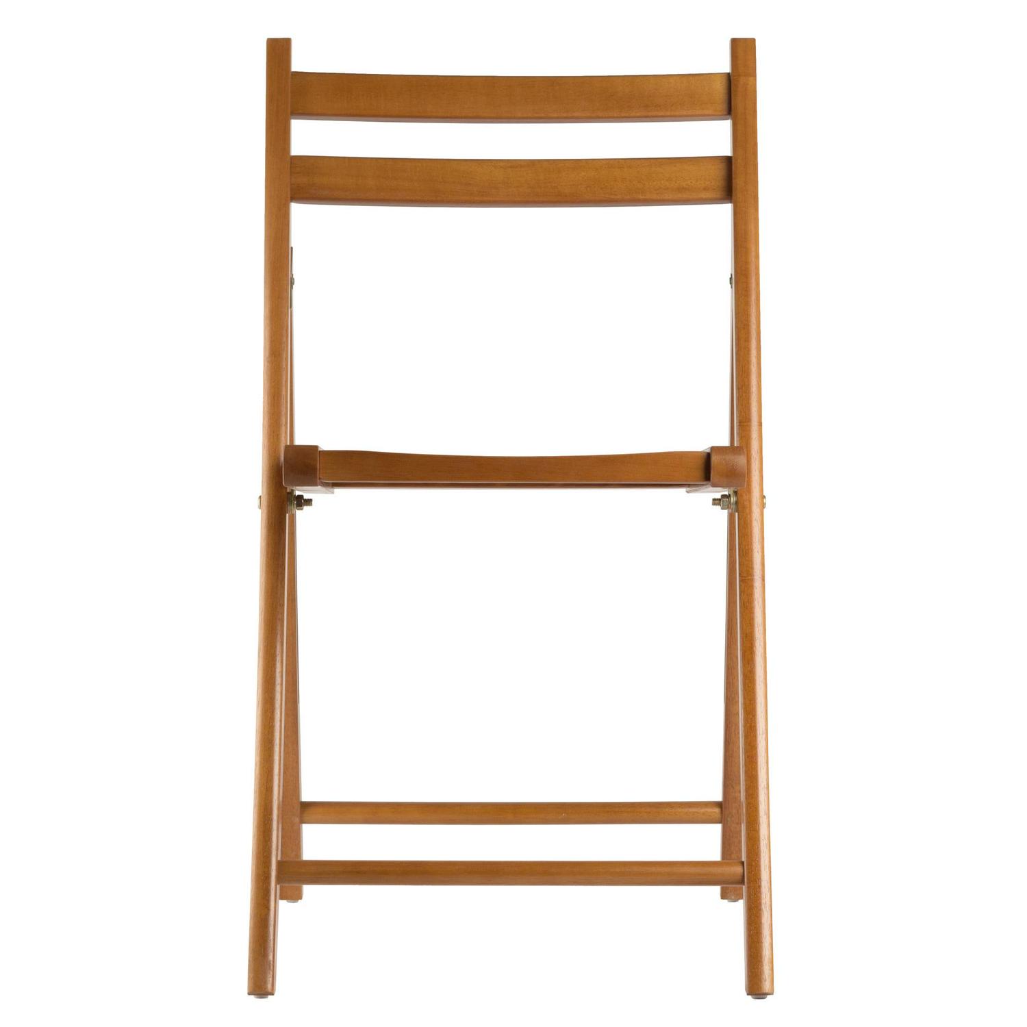 Winsome Robin 4-PC Folding Chair Set, Teak Finish - Image 3