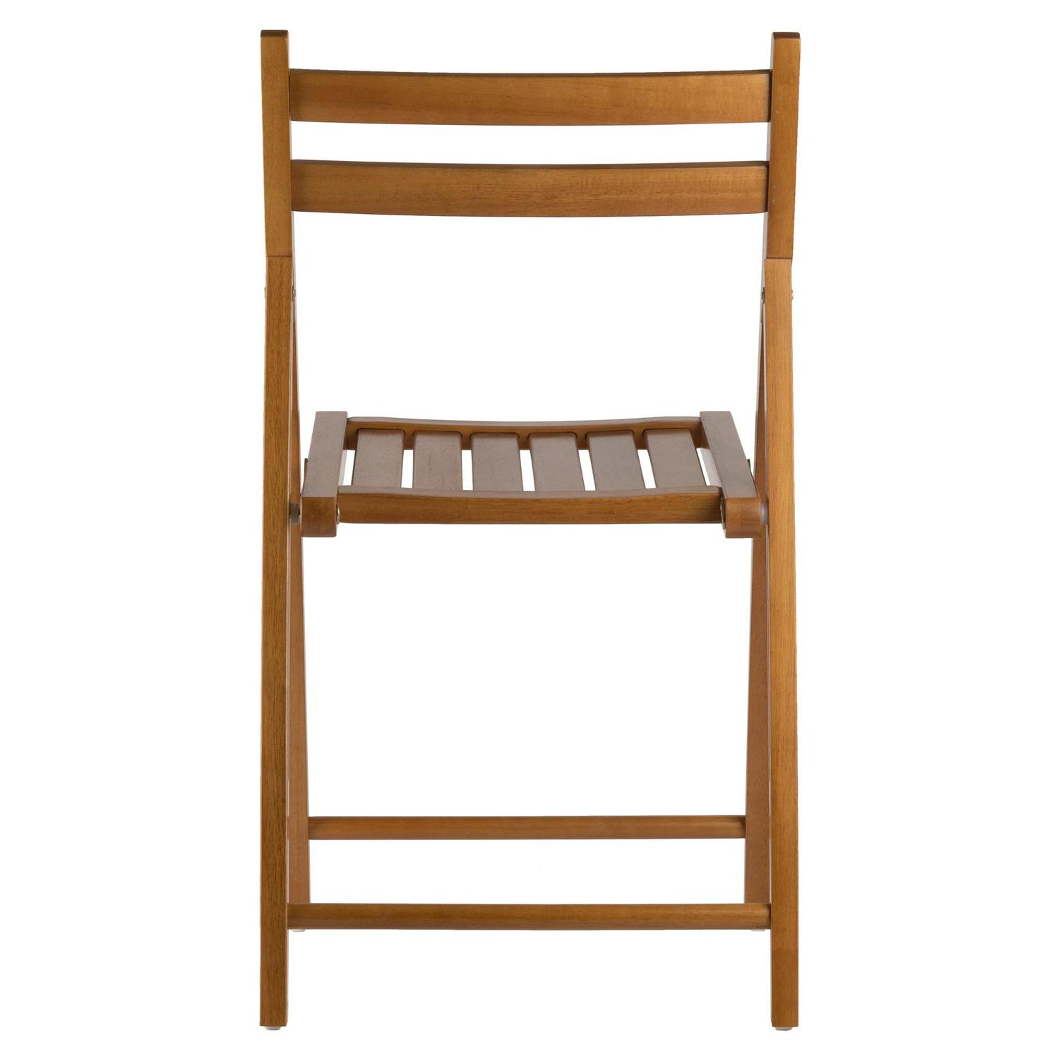 Winsome Robin 4-PC Folding Chair Set, Teak Finish - Image 5