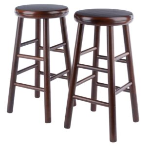 Winsome Wood Shelby 2-Piece Swivel Seat Counter Stools, Walnut Finish