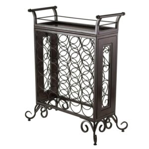 Winsome Silvano Wine Rack, Removable Tray, Antique Bronze
