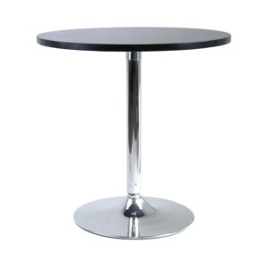 Winsome Wood Spectrum 29" Round Dining Table, Black & Chrome