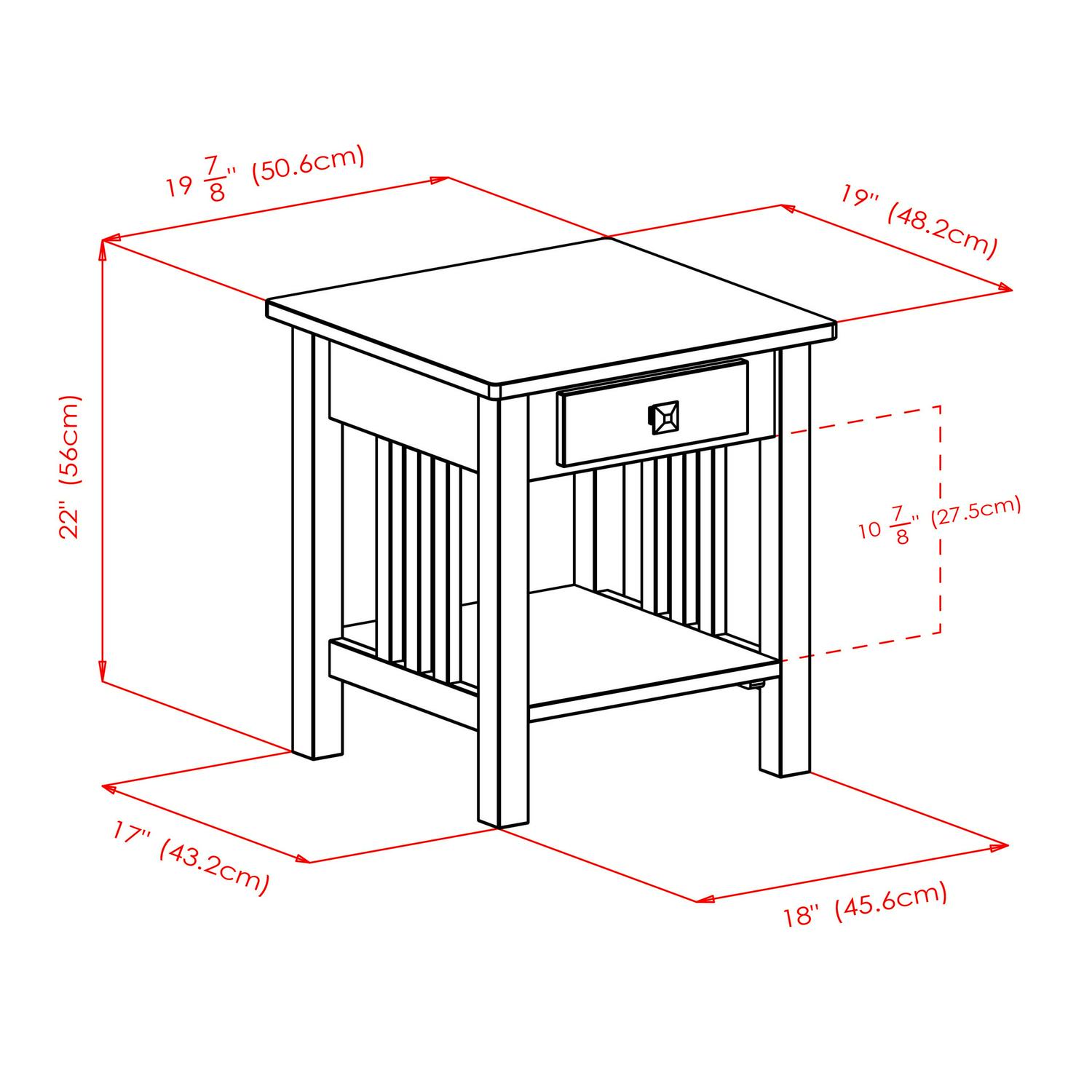 Winsome Wood Stafford End Table, Oyster Gray Finish - Image 10