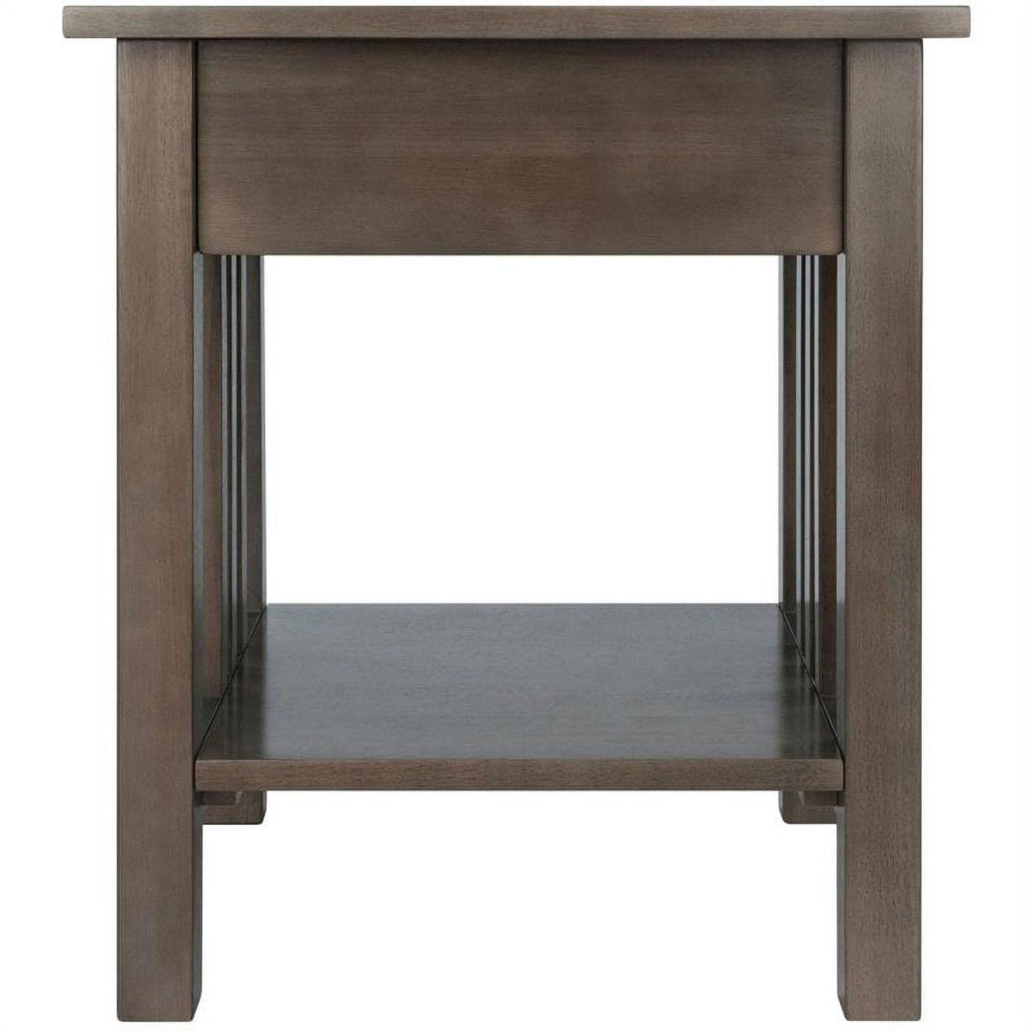 Winsome Wood Stafford End Table, Oyster Gray Finish - Image 5
