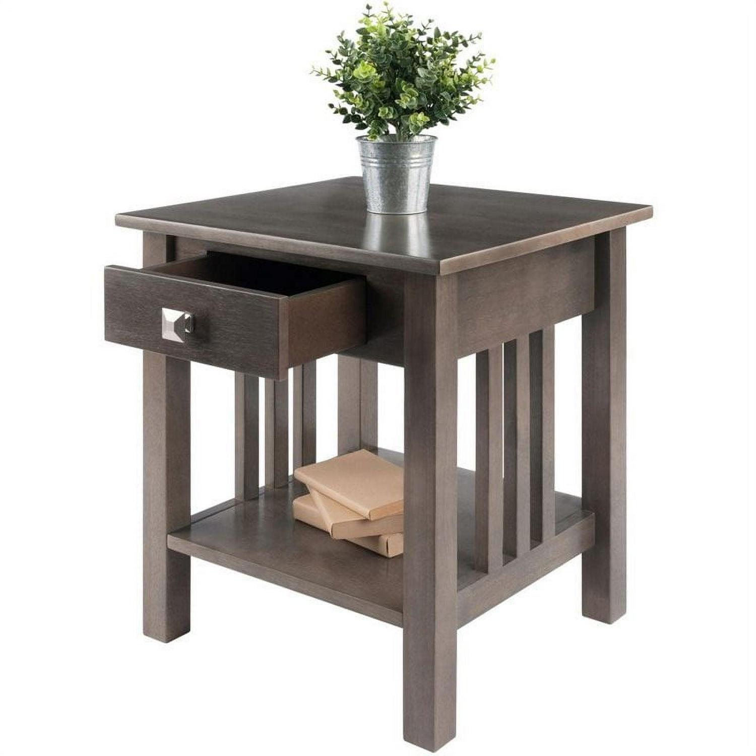 Winsome Wood Stafford End Table, Oyster Gray Finish - Image 8