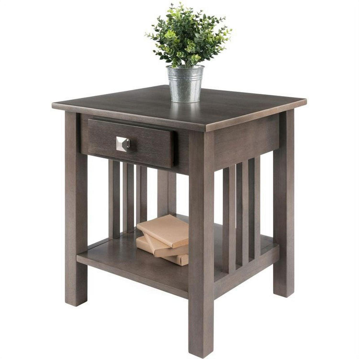 Winsome Wood Stafford End Table, Oyster Gray Finish - Image 7