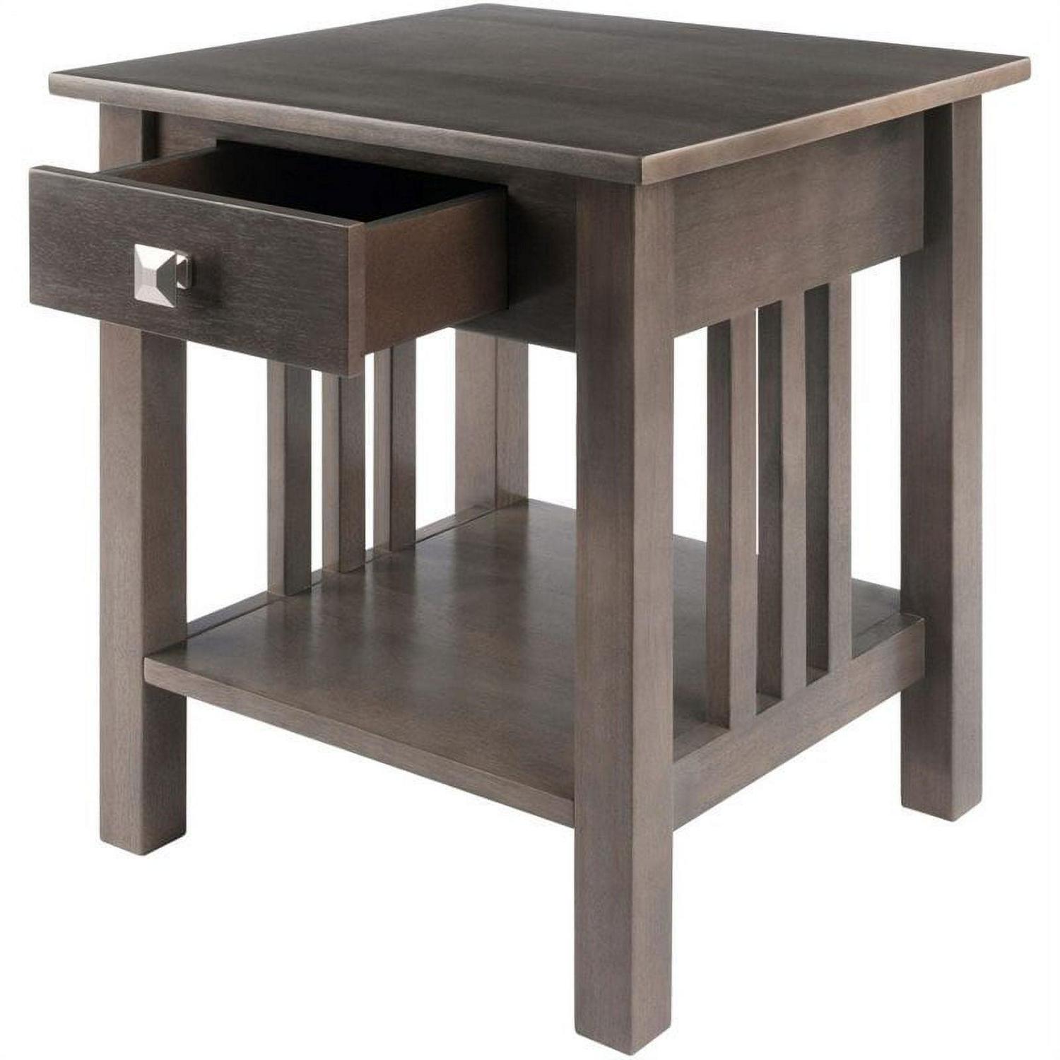 Winsome Wood Stafford End Table, Oyster Gray Finish - Image 2