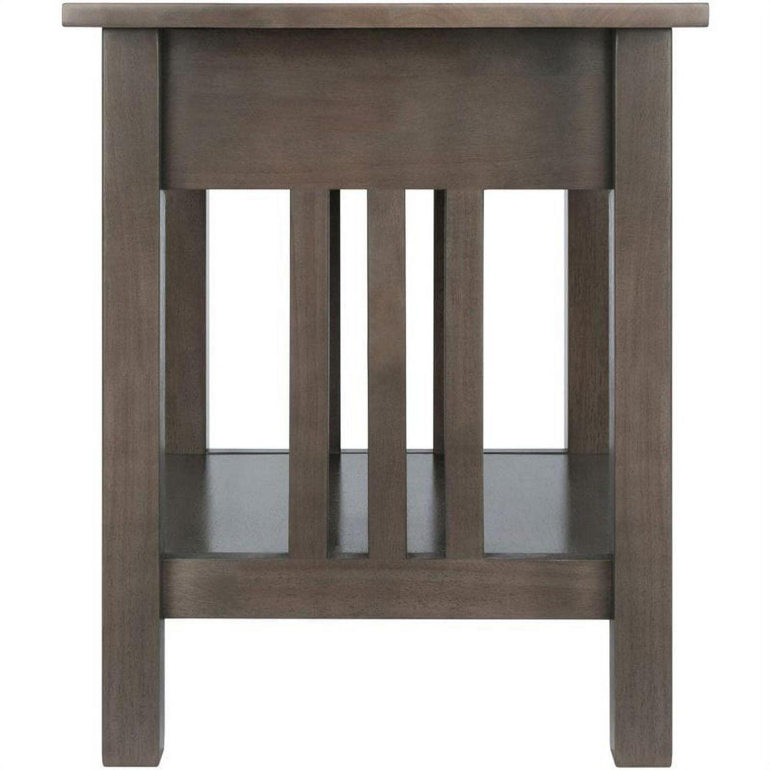 Winsome Wood Stafford End Table, Oyster Gray Finish - Image 4