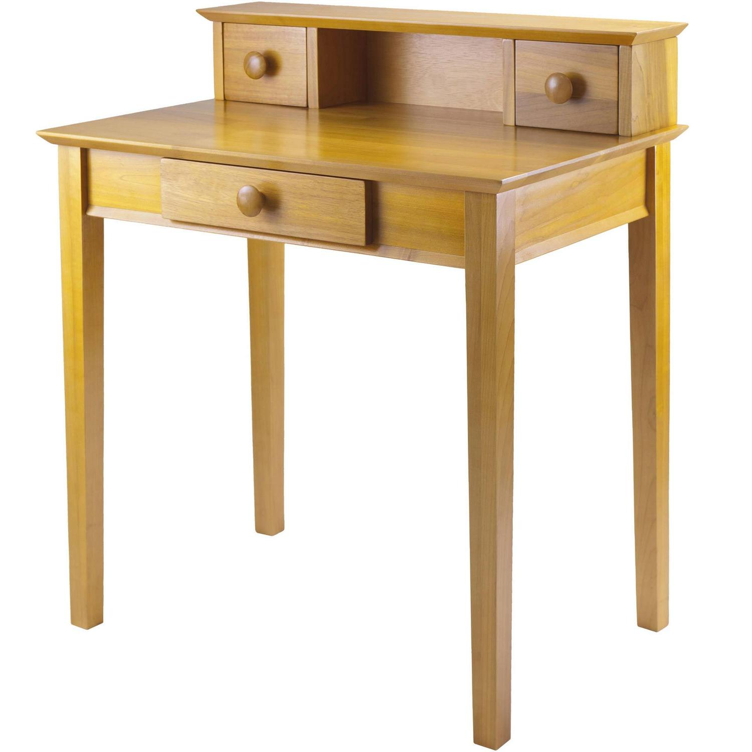 Winsome Studio Home Office Desk & Hutch, Honey Pine Finish