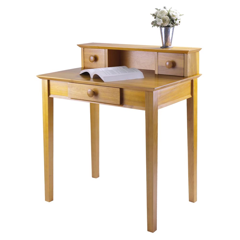 Winsome Studio Home Office Desk & Hutch, Honey Pine Finish - Image 2