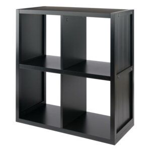 Winsome Wood Timothy 2x2 Storage Cube Shelf, Black Finish