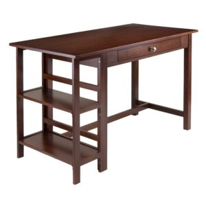 Winsome Wood Velda Writing Desk with Shelves, Walnut