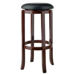 Winsome Wood Walcott 30" Swivel Seat Stool, RTA, Black & Walnut