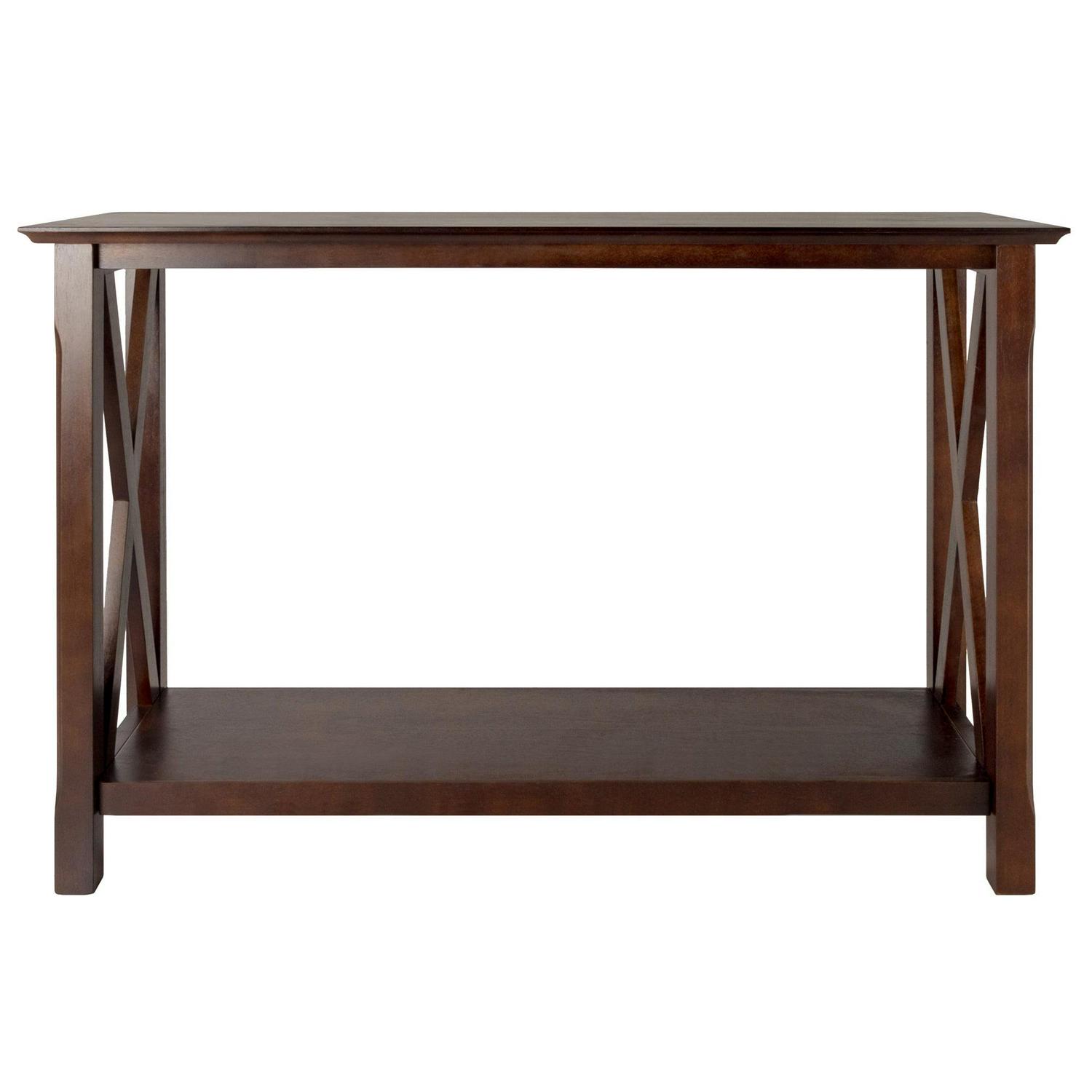 Winsome Xola X-Panel Console Table, Cappuccino Finish - Image 5