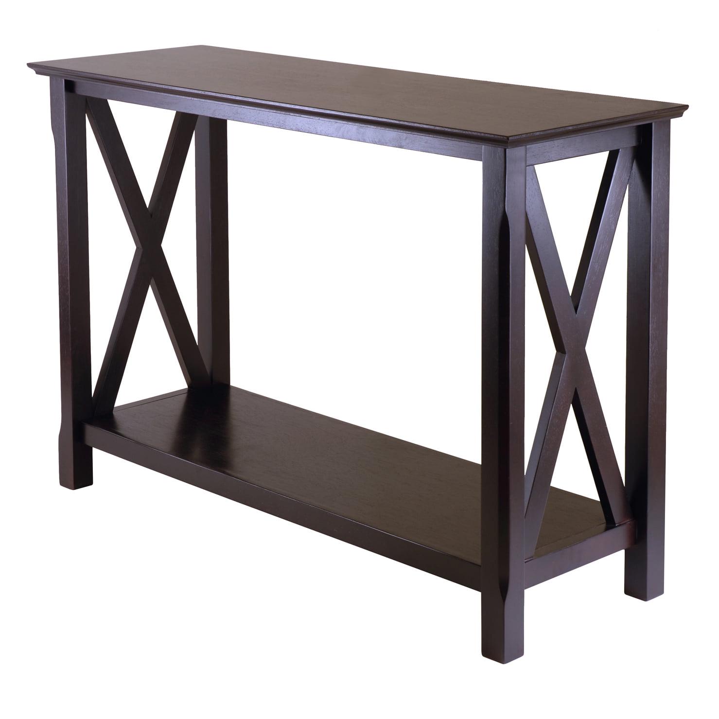 Winsome Xola X-Panel Console Table, Cappuccino Finish