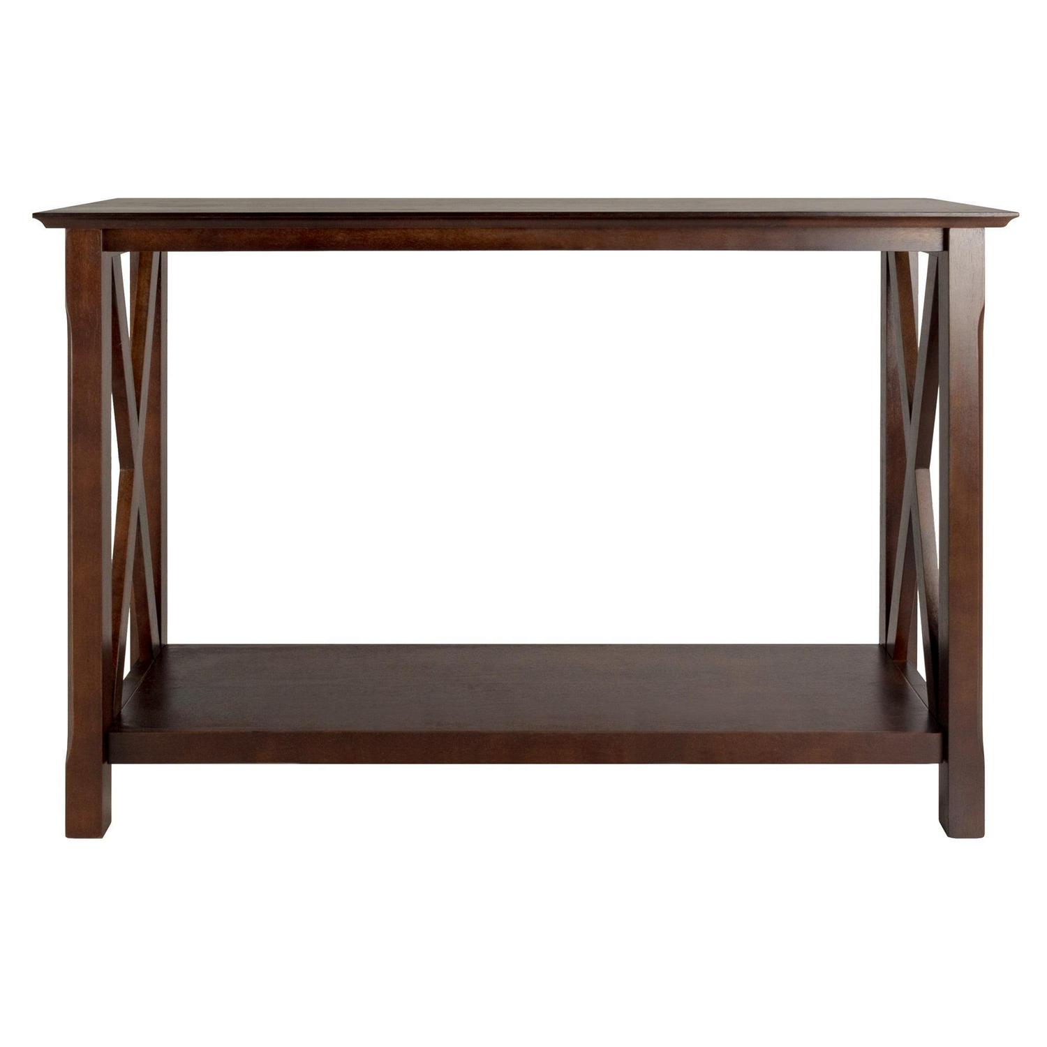 Winsome Xola X-Panel Console Table, Cappuccino Finish - Image 3