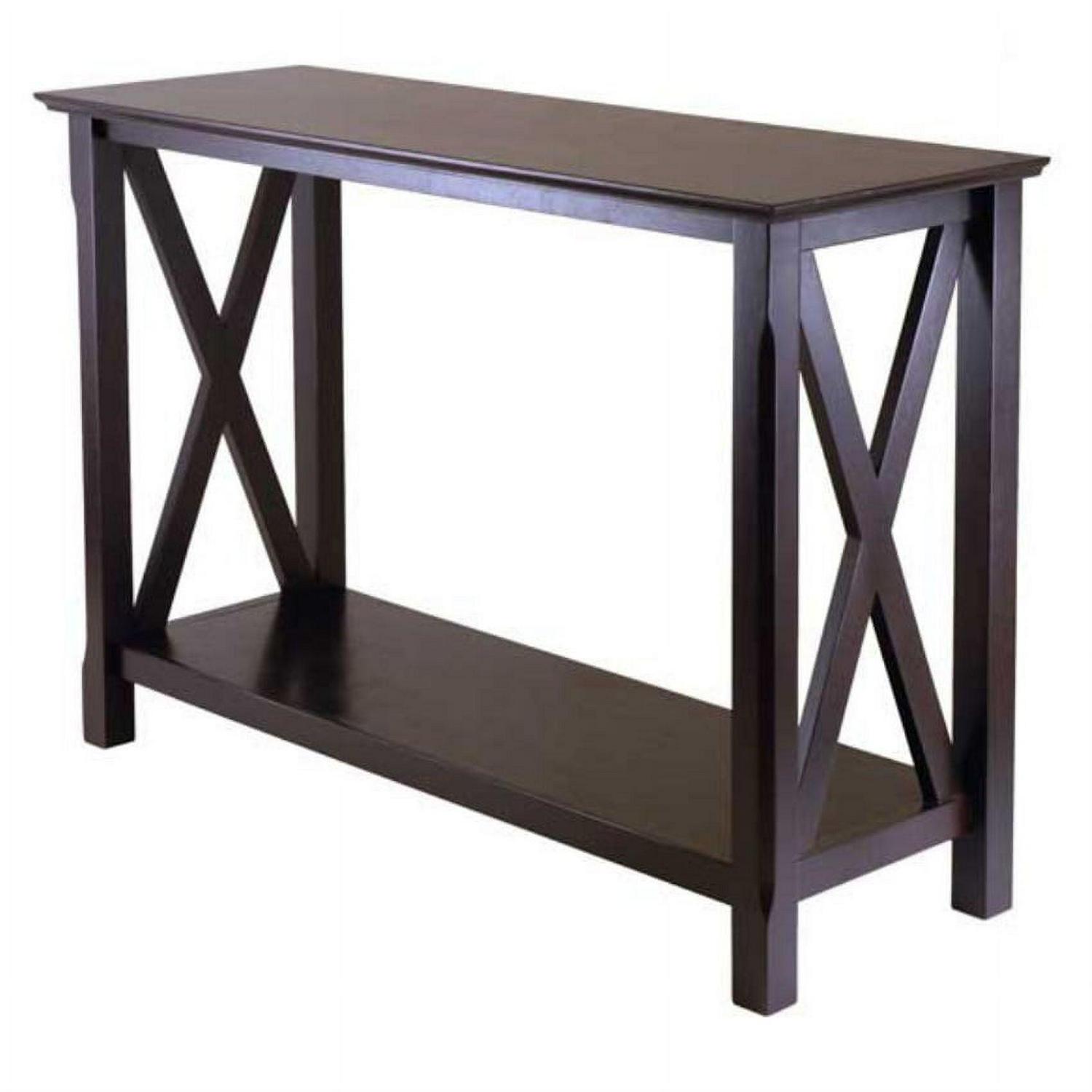Winsome Xola X-Panel Console Table, Cappuccino Finish - Image 2
