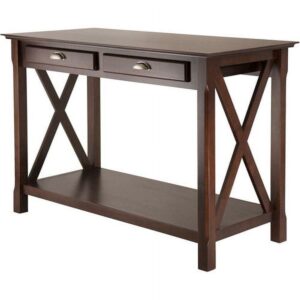 Winsome Wood Xola X Panel Console Table with Drawers, Cappuccino