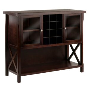 Winsome Xola Buffet Display Cabinet, Cappuccino Finish