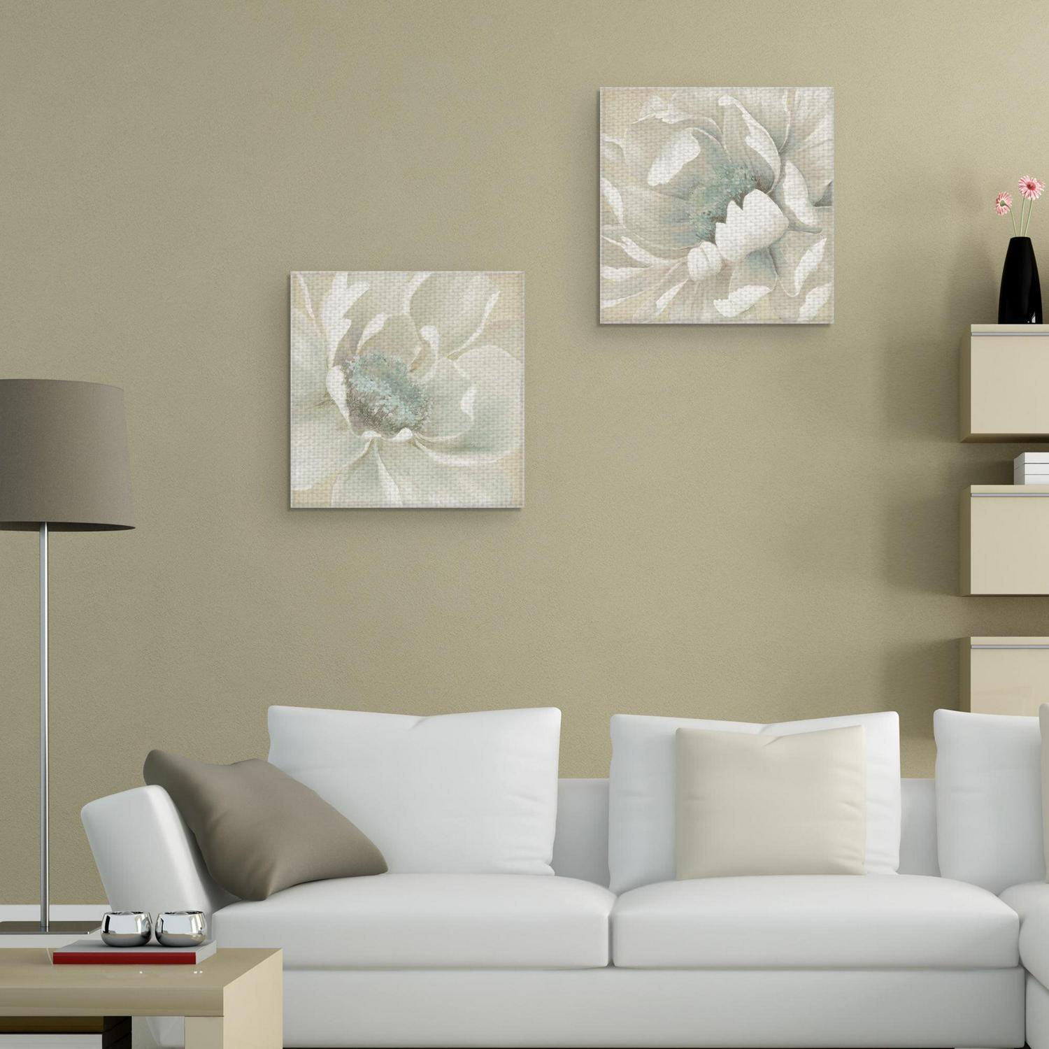 Winter Blooms I & II by Carol Robinson Wrapped Canvas Art Painting Print Set of 2 - Image 2