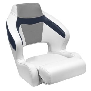 Wise 3338-1773 Baja XL Bucket Seat with Flip-Up Bolster, Brite White / Marble Grey / Midnight Navy
