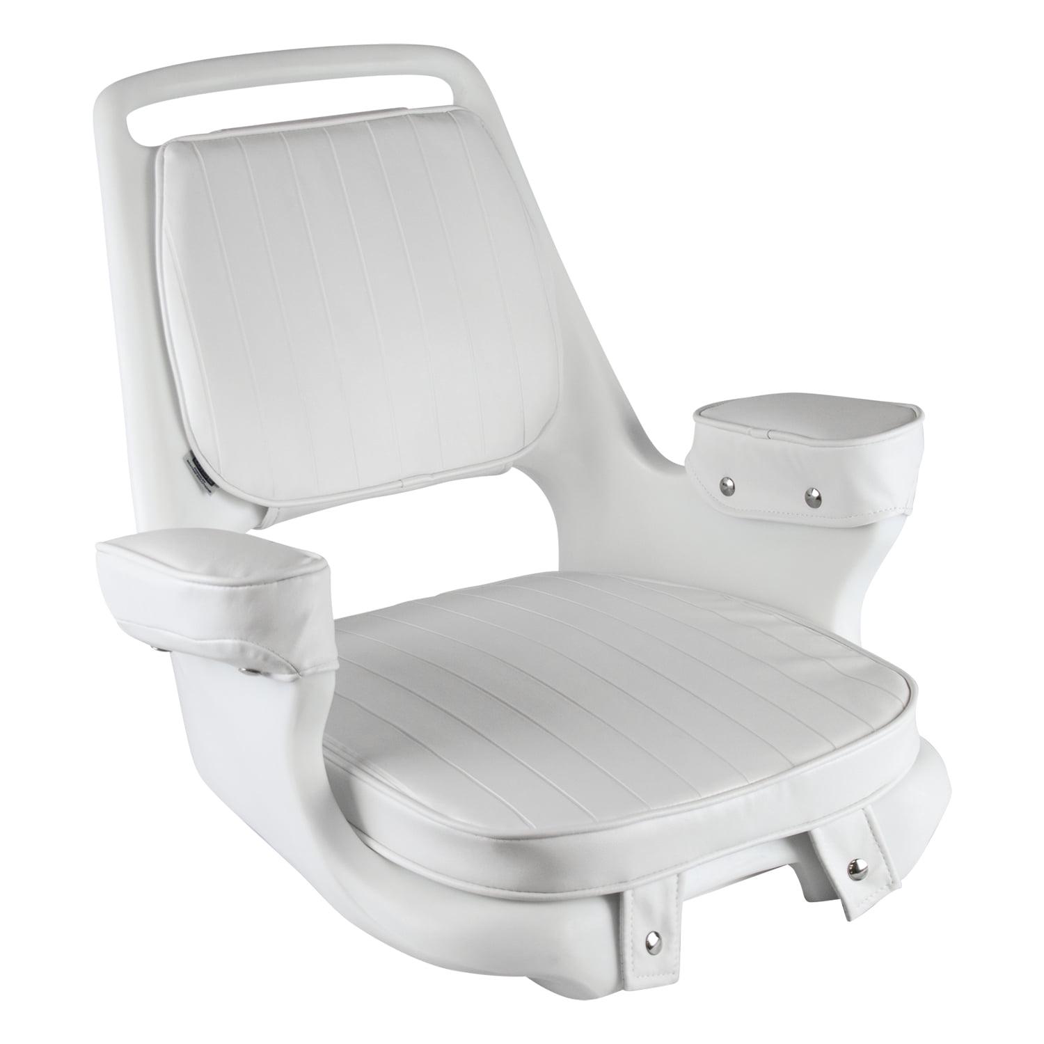 Wise White Removable Padded Armrests Fishing Boat Seat