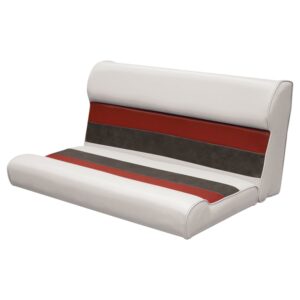 Wise 8WD100-1009 Deluxe Series Pontoon 37" Bench Seat and Backrest Cushion Set Only, Color: White/Red/Charcoal