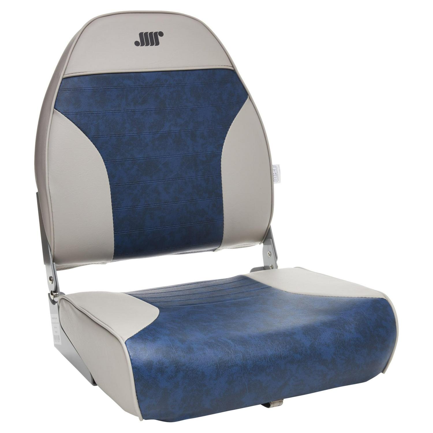 Wise Gray/Navy Weather-Resistant High Back Boat Seat