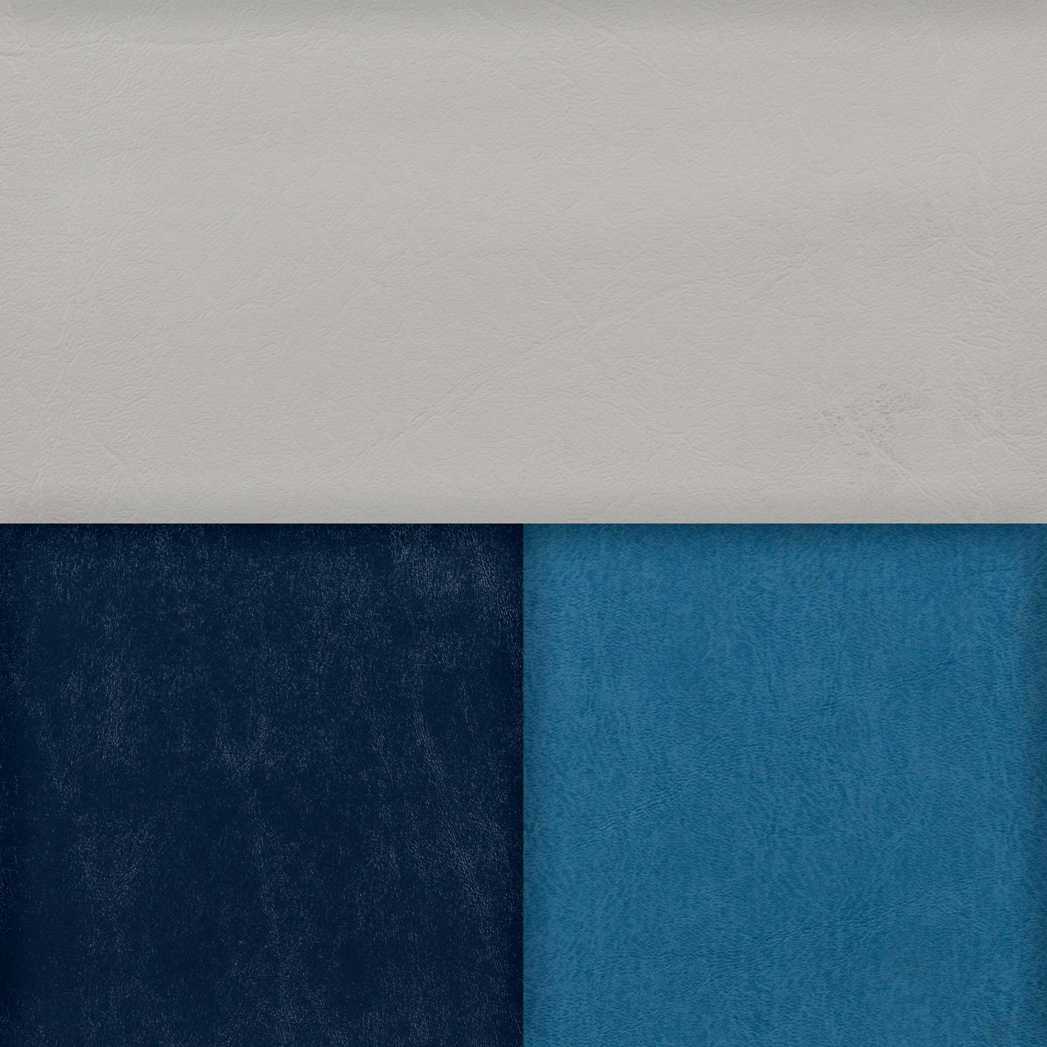 Wise 8WD95-1011 Deluxe Series Pontoon 28" Bench Seat and Backrest Cushion Set, Grey/Navy/Blue - Image 2