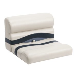 Wise BM1143-986 Premier Series Pontoon 27" Bench Cushion Set - Platinum / Spectra Navy / Cobalt