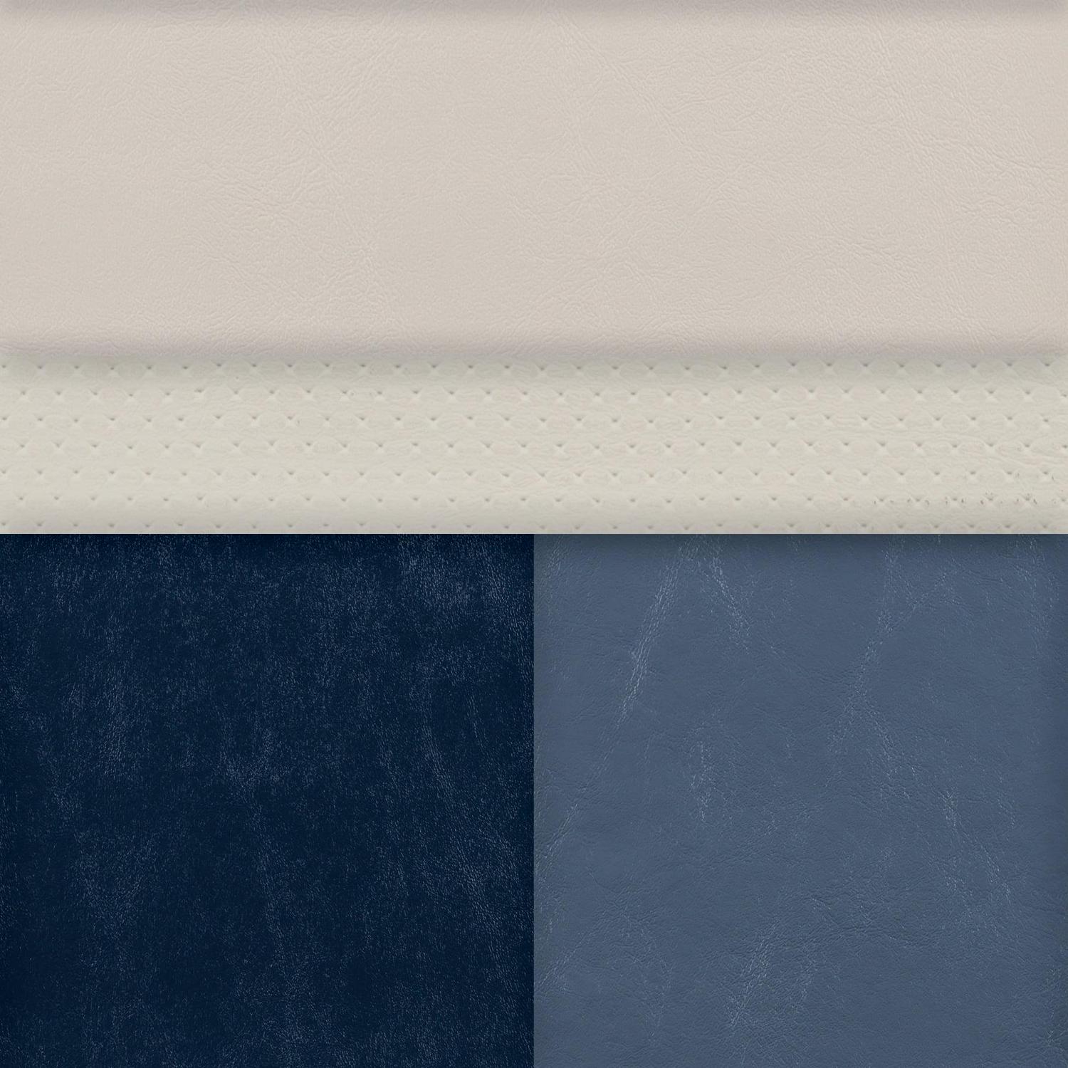 Wise BM1144-986 Premier Series Pontoon 36" Bench Cushion Set - Platinum / Spectra Navy / Cobalt - Image 2