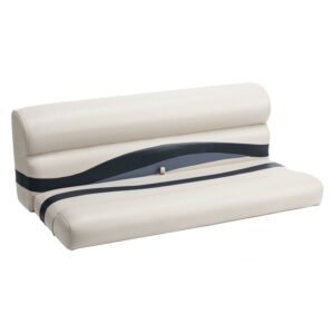 Wise BM1145-986 Premier Series Pontoon 50" Bench Cushion Set - Platinum / Spectra Navy / Cobalt
