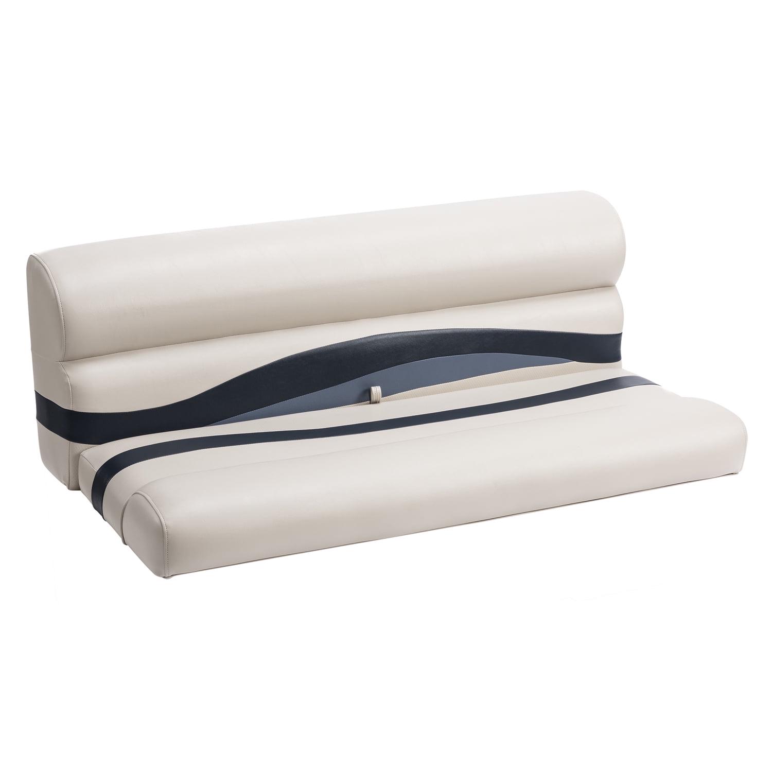 Wise BM1145-986 Premier Series Pontoon 50" Bench Cushion Set - Platinum / Spectra Navy / Cobalt
