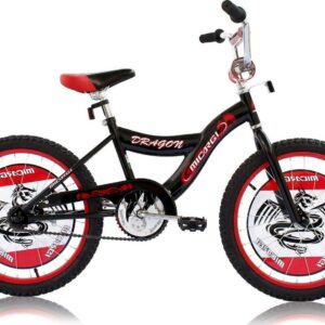 Wonder Wheels 20" BMX S-Type Frame Boy's Bicycle Coaster Brake One Piece Crank Chrome Rims Black Tire Kid's Bike - Black