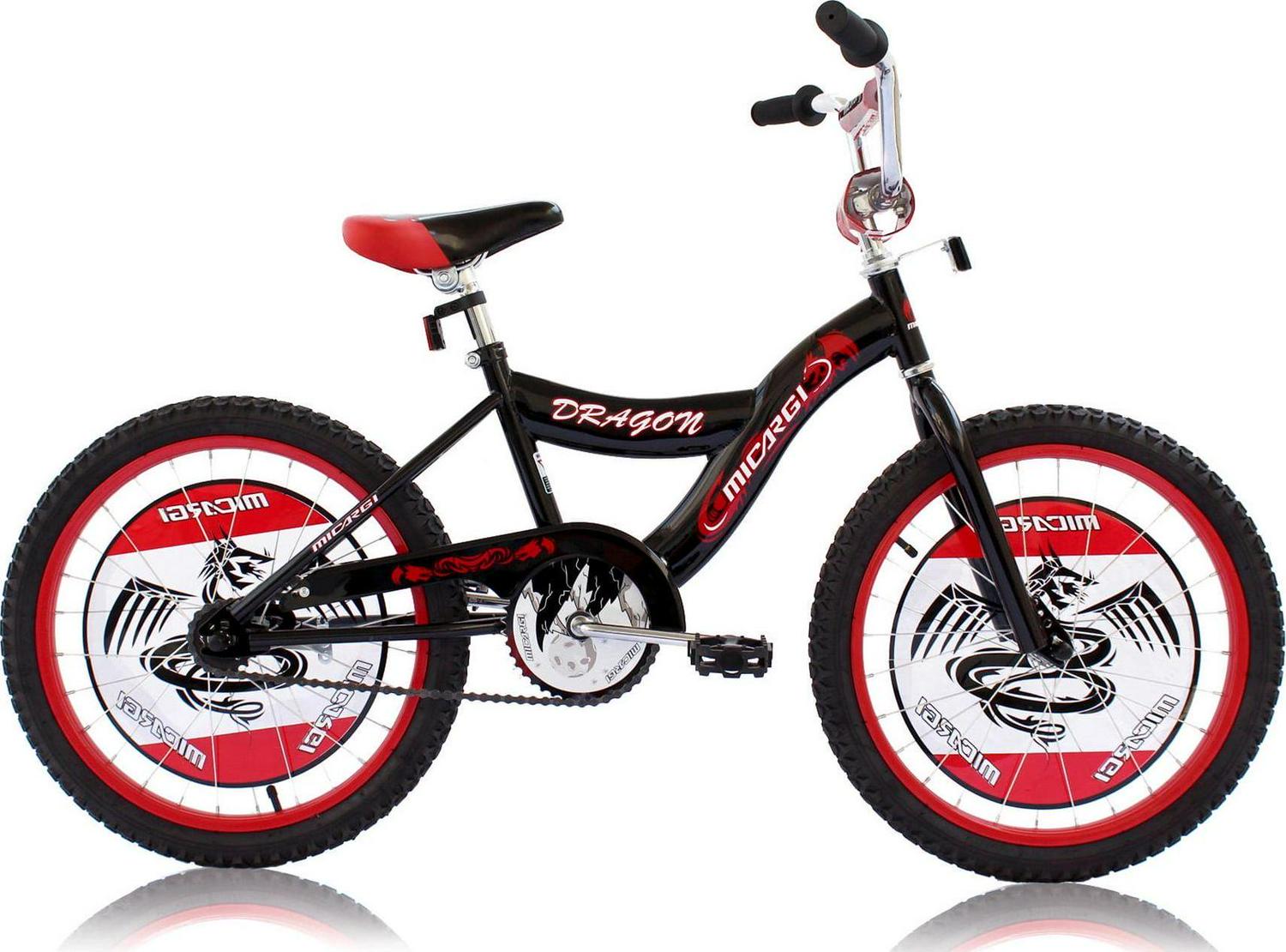 Wonder Wheels 20" BMX S-Type Frame Boy's Bicycle Coaster Brake One Piece Crank Chrome Rims Black Tire Kid's Bike - Black