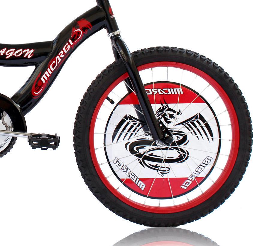 Wonder Wheels 20" BMX S-Type Frame Boy's Bicycle Coaster Brake One Piece Crank Chrome Rims Black Tire Kid's Bike - Black - Image 8