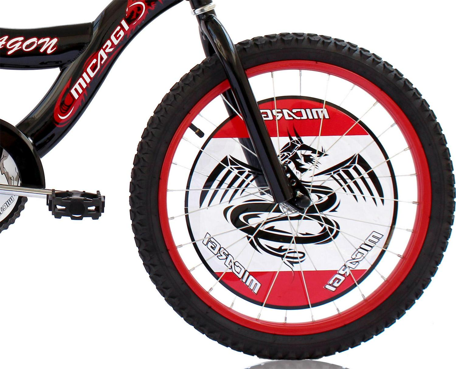 Wonder Wheels 20" BMX S-Type Frame Boy's Bicycle Coaster Brake One Piece Crank Chrome Rims Black Tire Kid's Bike - Black - Image 5