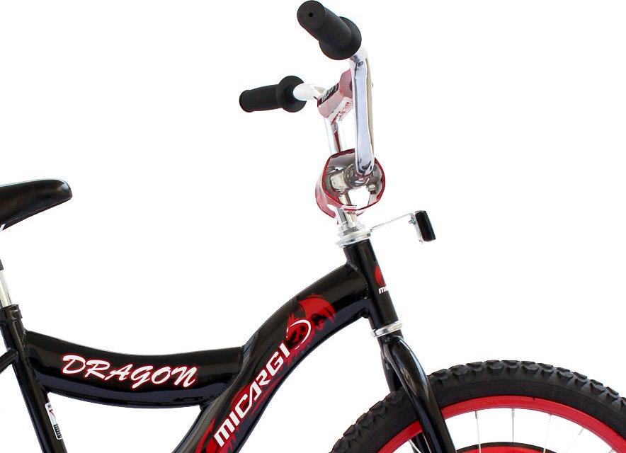 Wonder Wheels 20" BMX S-Type Frame Boy's Bicycle Coaster Brake One Piece Crank Chrome Rims Black Tire Kid's Bike - Black - Image 6